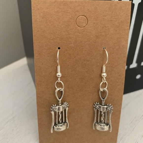 Wine Opener Dangle Earrings - Picture 2 of 2